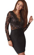 Sexy Lace Sequin Embellished Bodycon Party Dress